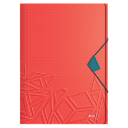 Carpeta de gomas Urban Chic. PP. 3 solapas. DIN A4, rojo
