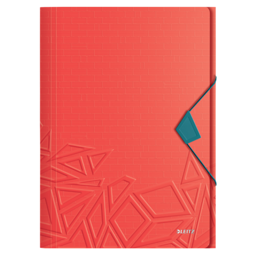 Carpeta de gomas Urban Chic. PP. 3 solapas. DIN A4, rojo