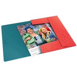 Carpeta de gomas Urban Chic. PP. 3 solapas. DIN A4, rojo