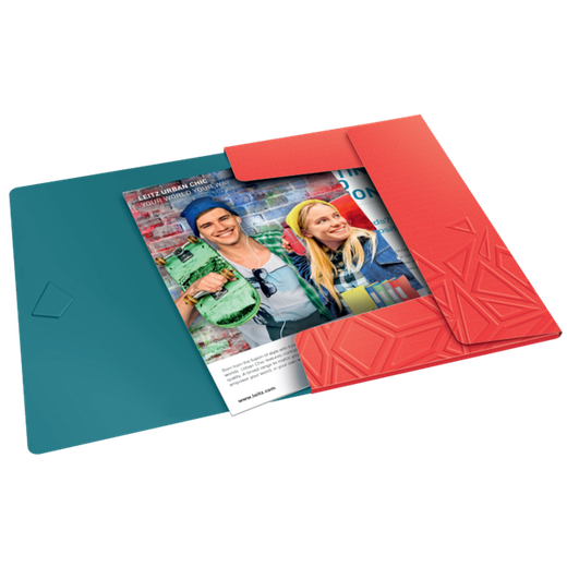 Carpeta de gomas Urban Chic. PP. 3 solapas. DIN A4, rojo