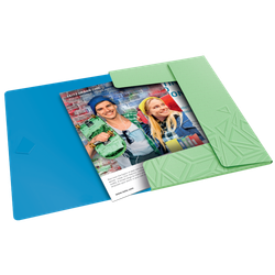 Carpeta de gomas Urban Chic. PP. 3 solapas. DIN A4, verde