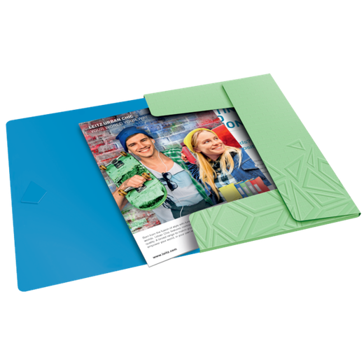 Carpeta de gomas Urban Chic. PP. 3 solapas. DIN A4, verde
