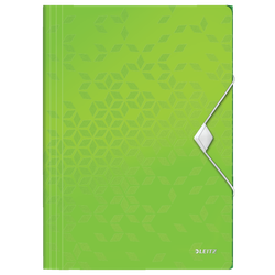 Carpeta de gomas WOW. PP. Con 3 solapas. DIN A4, verde