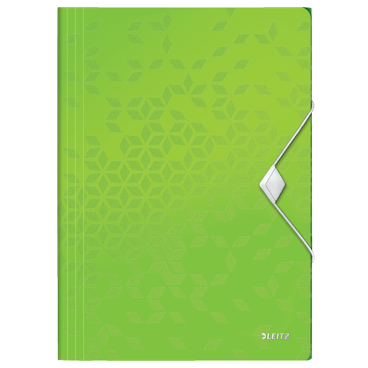 Carpeta de gomas WOW. PP. Con 3 solapas. DIN A4, verde