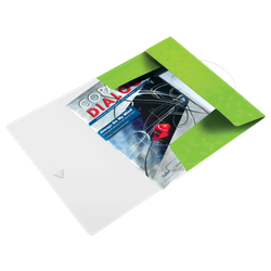 Carpeta de gomas WOW. PP. Con 3 solapas. DIN A4, verde