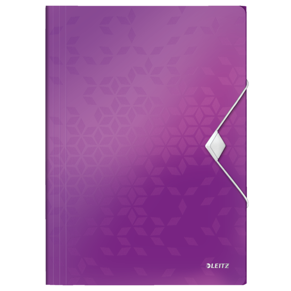Carpeta de gomas WOW. PP. Con 3 solapas. DIN A4, violeta