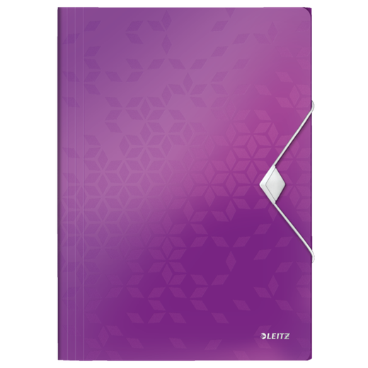 Carpeta de gomas WOW. PP. Con 3 solapas. DIN A4, violeta