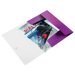Carpeta de gomas WOW. PP. Con 3 solapas. DIN A4, violeta