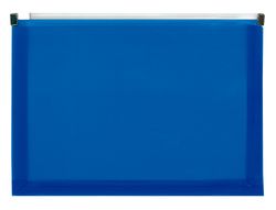 Carpeta dossier liderpapel a4 cierre de cremallera azul translucido
