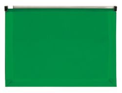 Carpeta dossier liderpapel a4 cierre de cremallera verde translucido