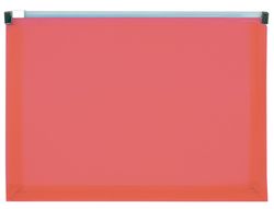 Carpeta dossier liderpapel a5 cierre de cremallera rojo translucido