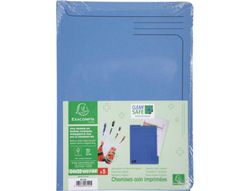 Carpeta dossier uñero exacompta clean safe cartulina 400 gr DIN A4 azul paquete de 5 unidades
