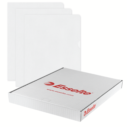 Carpeta dossier uñero plastico esselte din a4 polipropileno transparente 110mc piel de naranja caja de 100 unidades