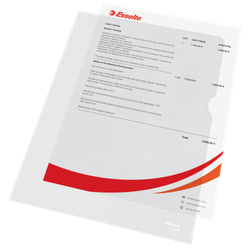 Carpeta dossier uñero plastico esselte din a4 polipropileno transparente 110mc piel de naranja caja de 100 unidades