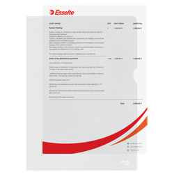 Carpeta dossier uñero plastico esselte din a4 polipropileno transparente 110mc piel de naranja caja de 100 unidades