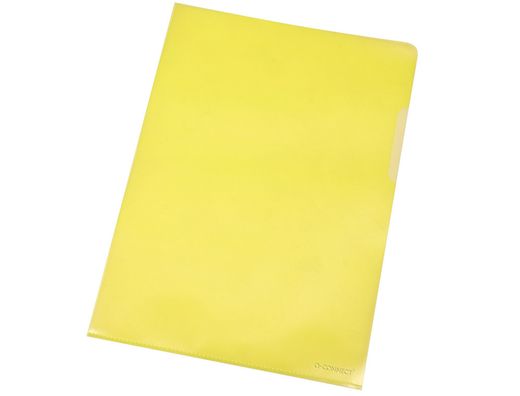 Carpeta Dossier Uñero Plastico Q-Connect Din A4 120 Micras Amarilla Caja de 100 Unidades