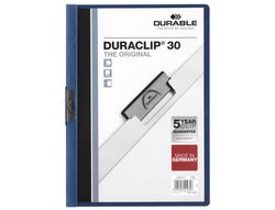Carpeta Durable con pinza Duraclip azul oscuro 30 hojas