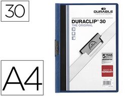 Carpeta Durable con pinza Duraclip azul oscuro 30 hojas