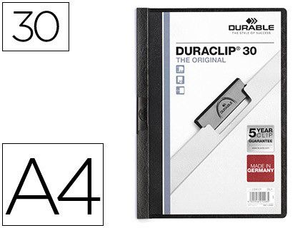 Carpeta Durable Duraclip A4 30 hojas negro