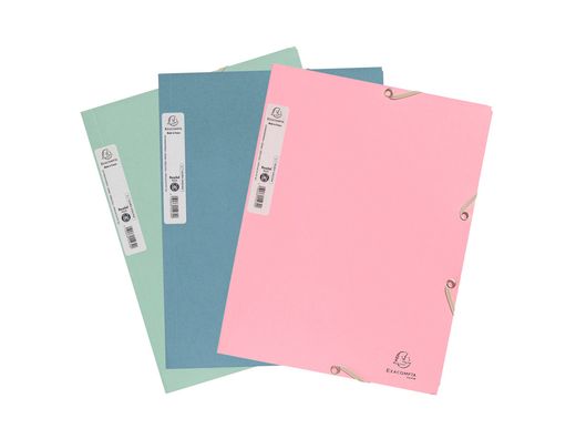 Carpeta exacompta autentik gomas carton reciclado tres solapas din a4+ pack de 6 colores surtidos