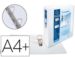 Carpeta exacompta canguro 2 anillas 60 mm din a4+ carton forrado polipropileno personalizable 3 bolsillos
