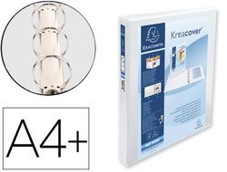 Carpeta exacompta canguro 4 anillas 30 mm din a4+ carton forrado polipropileno personalizable 3 bolsillos