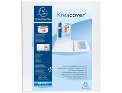 Carpeta exacompta canguro 4 anillas 60 mm DIN A4+ carton forrado polipropileno personalizable 3 bolsillos