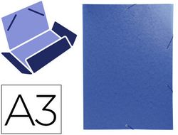 Carpeta Exacompta de cartón formato A3 con gomas de color azul