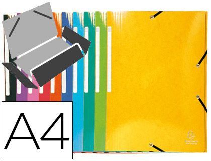Carpeta Exacompta Gomas Carton Simil-Prespan Tres Solapas Din A4+ Colores Surtidos