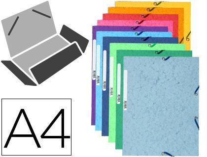 Carpeta Exacompta Gomas Cartulina Lustrada Tres Solapas Din A4 Colores Surtidos