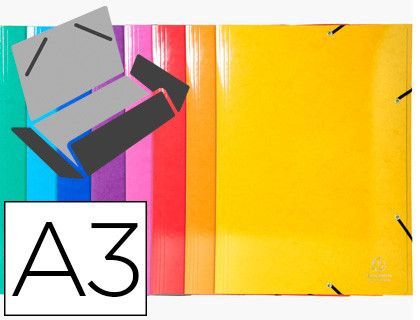 Carpeta exacompta iderama gomas carton 600 gr tres solapas din a3 colores surtidos