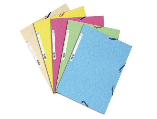 Carpeta goma exacompta din a4 3 solapas cartulina ilustrada colores pastel surtidos