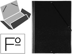 Carpeta Gomas Solapas Plastico Saro Folio Negra