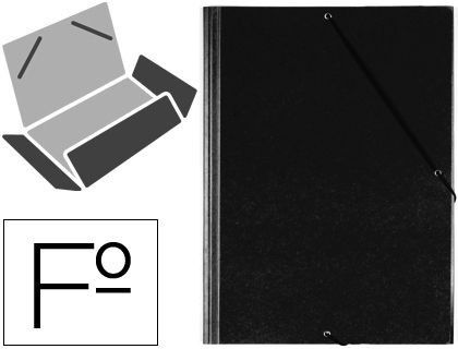 Carpeta Gomas Solapas Plastico Saro Folio Negra