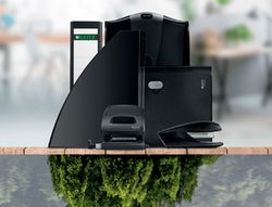 Carpeta leitz recycle gomas din A4 carton reciclabe 100% negro