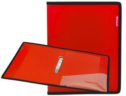 Carpeta Liderpapel 2 Anillas 25 mm 43030 Polipropileno Roja con Bolsa y Tarjetero con Ribete Negro