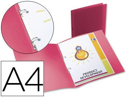 Carpeta Liderpapel 2 Anillas Redondas Mini 15 mm 49070 Polipropileno Din A4 Roja
