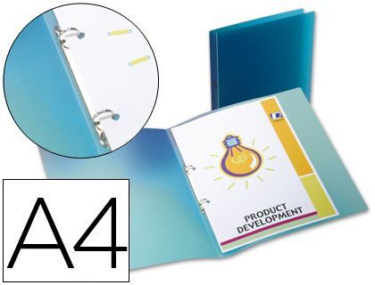 Carpeta Liderpapel 2 Anillas Redondas Mini 15 mm 49072 Polipropileno Din A4 Azul