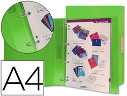 Carpeta Liderpapel 4 Anillas 25 mm Mixtas 43433 Polipropileno Din A4 Verde Serie Frosty
