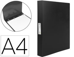 Carpeta liderpapel 4 anillas 25 mm mixtas polipropileno din a4 negro opaco