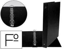 Carpeta liderpapel 4 anillas 25 mm redodas plastico folio color negro