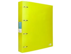 Carpeta liderpapel 4 anillas mixtas 40 mm polipropileno din a4 amarillo fluor opaco