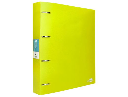 Carpeta liderpapel 4 anillas mixtas 40 mm polipropileno din a4 amarillo fluor opaco