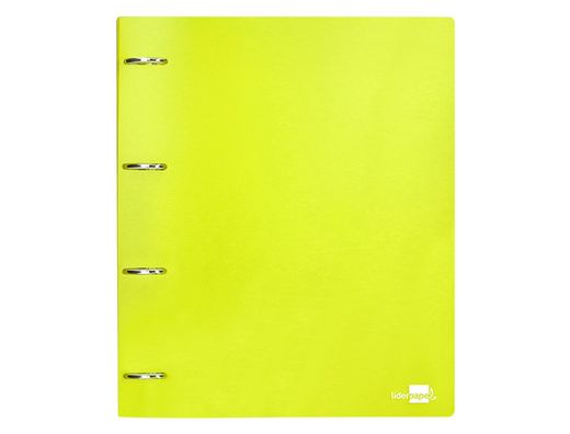 Carpeta liderpapel 4 anillas mixtas 40 mm polipropileno din a4 amarillo fluor opaco