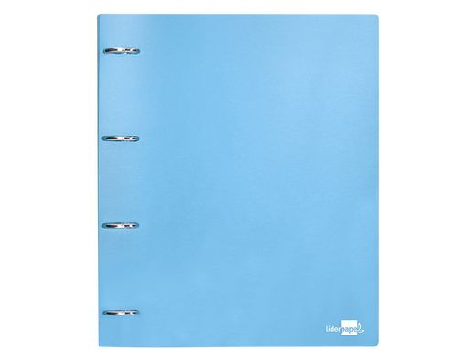 Carpeta liderpapel 4 anillas mixtas 40 mm polipropileno din a4 celeste opaco