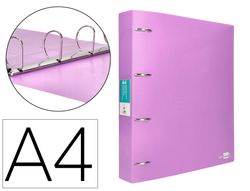Carpeta liderpapel 4 anillas mixtas 40 mm polipropileno din a4 lavanda opaco