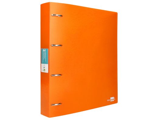 Carpeta liderpapel 4 anillas mixtas 40 mm polipropileno din a4 naranja fluor opaco