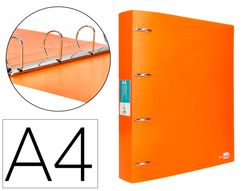 Carpeta liderpapel 4 anillas mixtas 40 mm polipropileno din a4 naranja fluor opaco