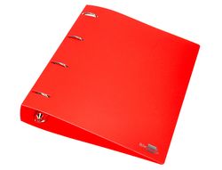 Carpeta liderpapel 4 anillas mixtas 40 mm polipropileno din a4 rojo translucido