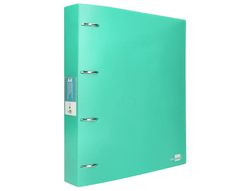 Carpeta liderpapel 4 anillas mixtas 40 mm polipropileno din a4 verde manzana opaco